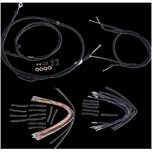 CABLE KIT 14" BLACK VINYL STAINLESS STEEL HANDLEBAR W/O ABS