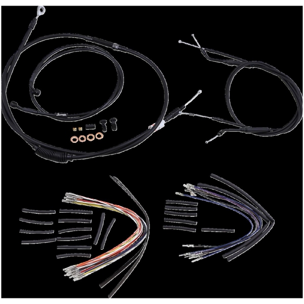 CABLE KIT 14" BLACK VINYL STAINLESS STEEL HANDLEBAR W/O ABS
