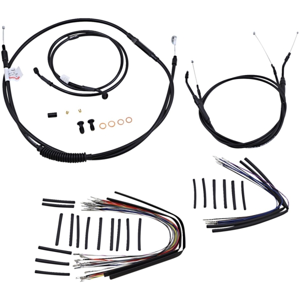 CABLE KIT 14" BLACK VINYL STAINLESS STEEL HANDLEBAR W/O ABS
