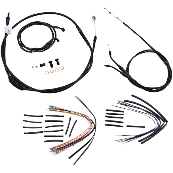CABLE KIT 16" BLACK VINYL STAINLESS STEEL HANDLEBAR W/O ABS