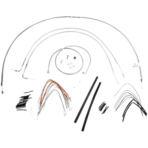 CABLE KIT 16" BRAIDED STAINLESS STEEL HANDLEBAR W/O ABS