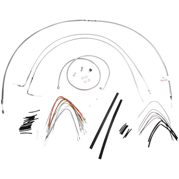 CABLE KIT 16" BRAIDED STAINLESS STEEL HANDLEBAR W/O ABS