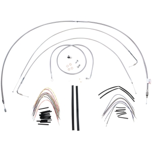 CABLE KIT 16" BRAIDED STAINLESS STEEL HANDLEBAR W/O ABS