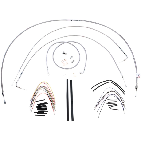CABLE KIT 16" BRAIDED STAINLESS STEEL HANDLEBAR W/O ABS