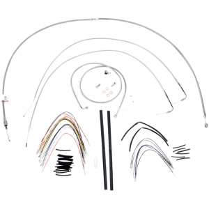 CABLE KIT 16" BRAIDED STAINLESS STEEL HANDLEBAR W/O ABS