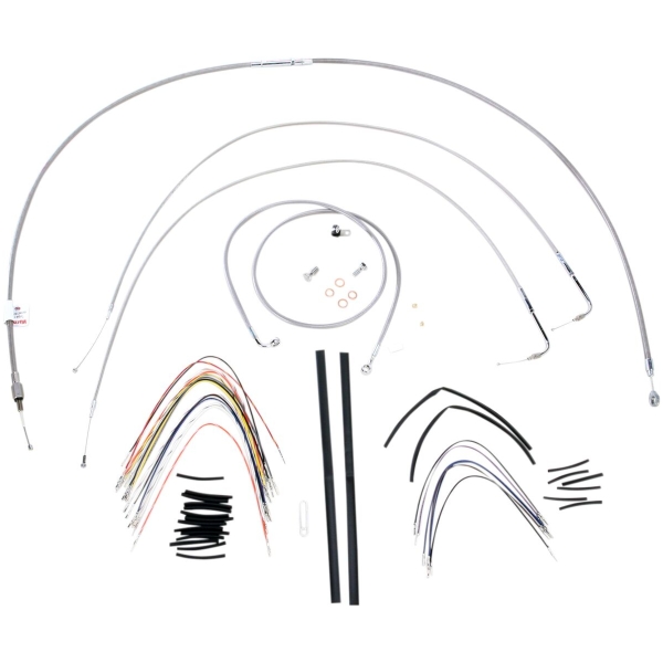 CABLE KIT 16" BRAIDED STAINLESS STEEL HANDLEBAR W/O ABS
