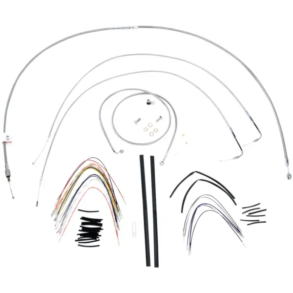 CABLE KIT 16" BRAIDED STAINLESS STEEL HANDLEBAR W/O ABS