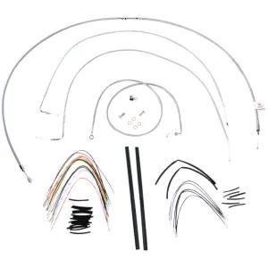 CABLE KIT 18" BRAIDED STAINLESS STEEL HANDLEBAR W/O ABS