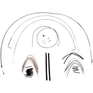 CABLE KIT 18" BRAIDED STAINLESS STEEL HANDLEBAR W/O ABS