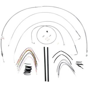 CABLE KIT 18" BRAIDED STAINLESS STEEL HANDLEBAR W/O ABS