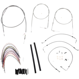 CABLE KIT 14" BRAIDED STAINLESS STEEL HANDLEBAR W/O ABS