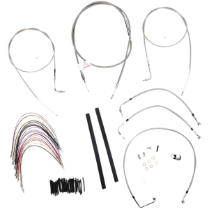 CABLE KIT 16" BRAIDED STAINLESS STEEL HANDLEBAR W/O ABS