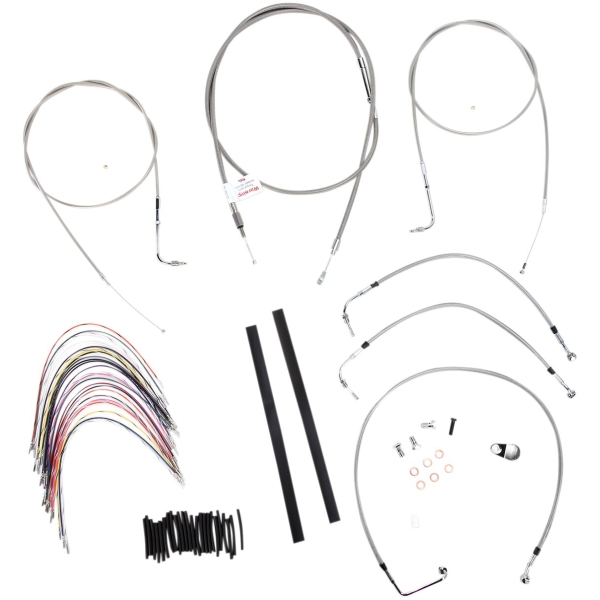 CABLE KIT 16" BRAIDED STAINLESS STEEL HANDLEBAR W/O ABS