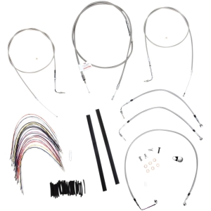 CABLE KIT 18" BRAIDED STAINLESS STEEL HANDLEBAR W/O ABS