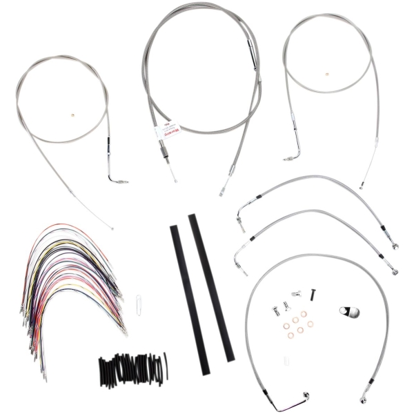 CABLE KIT 18" BRAIDED STAINLESS STEEL HANDLEBAR W/O ABS
