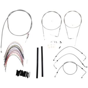 CABLE KIT 18" BRAIDED STAINLESS STEEL HANDLEBAR W/O ABS