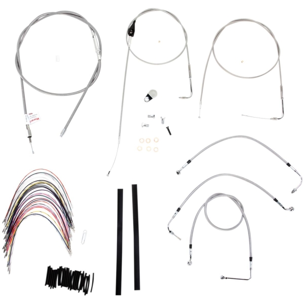 CABLE KIT 16" BRAIDED STAINLESS STEEL HANDLEBAR W/O ABS