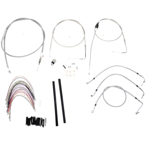 CABLE KIT 18" BRAIDED STAINLESS STEEL HANDLEBAR W/O ABS