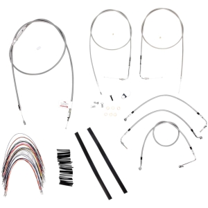 CABLE KIT 16" BRAIDED STAINLESS STEEL HANDLEBAR W/O ABS