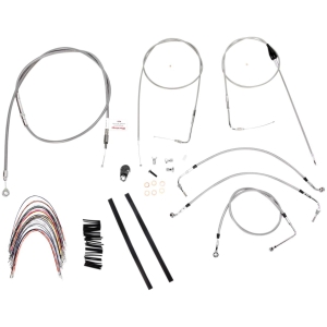 CABLE KIT 14" BRAIDED STAINLESS STEEL HANDLEBAR W/O ABS