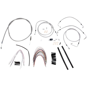 CABLE KIT 14" BRAIDED STAINLESS STEEL HANDLEBAR W/ABS