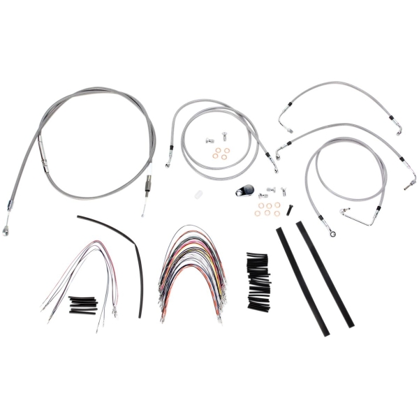 CABLE KIT 14" BRAIDED STAINLESS STEEL HANDLEBAR W/ABS