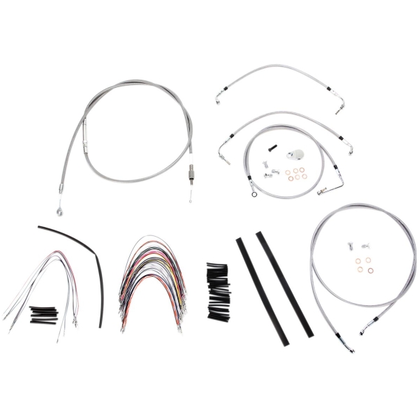 CABLE KIT 16" BRAIDED STAINLESS STEEL HANDLEBAR W/ABS
