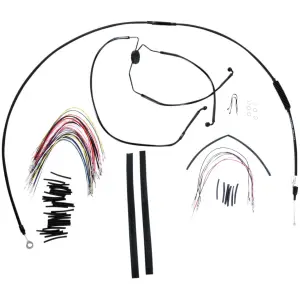 CABLE KIT 16" BLACK VINYL STAINLESS STEEL HANDLEBAR W/O ABS