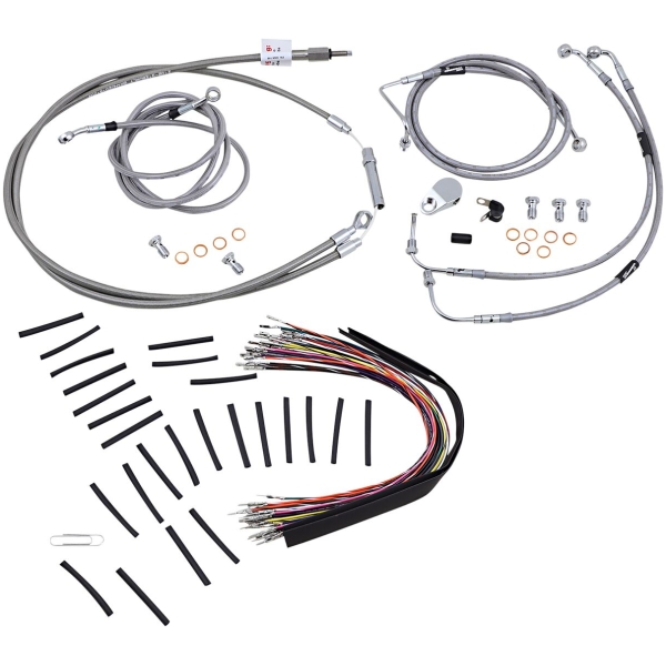 CABLE KIT 13" BRAIDED STAINLESS STEEL HANDLEBAR W/ABS