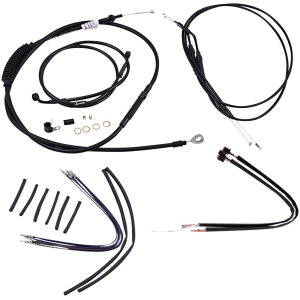 CABLE KIT 14" BLACK VINYL STAINLESS STEEL HANDLEBAR W/O ABS
