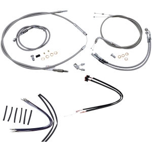 CABLE KIT 14" BRAIDED STAINLESS STEEL HANDLEBAR W/ABS