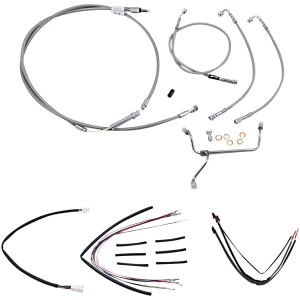 CABLE KIT 18" BRAIDED STAINLESS STEEL HANDLEBAR W/O ABS