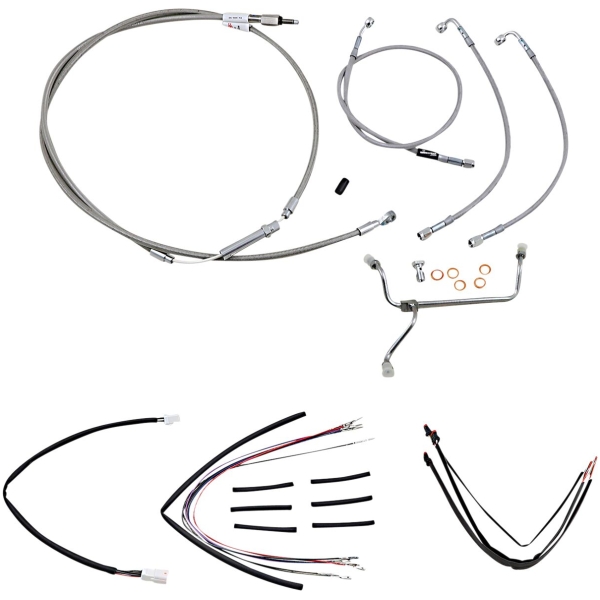 CABLE KIT 18" BRAIDED STAINLESS STEEL HANDLEBAR W/O ABS