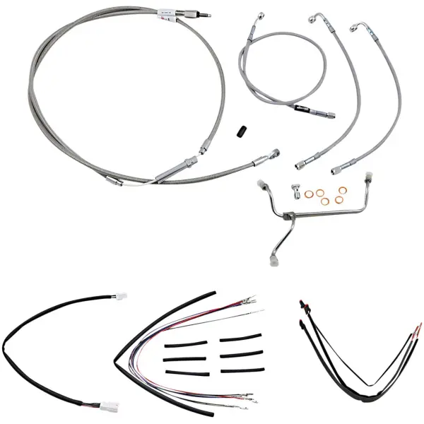 CABLE KIT 18" BRAIDED STAINLESS STEEL HANDLEBAR W/O ABS