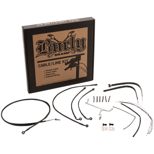 CABLE KIT 18" BRAIDED STAINLESS STEEL HANDLEBAR W/O ABS - Bild 2