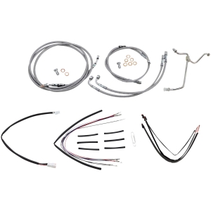 CABLE KIT 18" BRAIDED STAINLESS STEEL HANDLEBAR W/O ABS