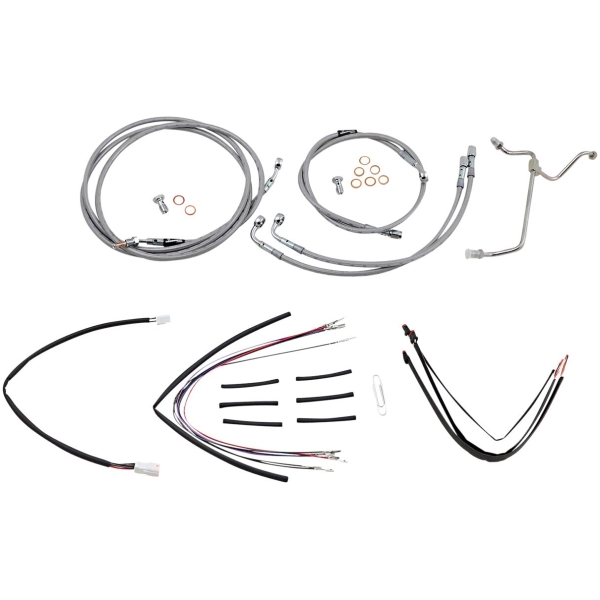 CABLE KIT 18" BRAIDED STAINLESS STEEL HANDLEBAR W/O ABS