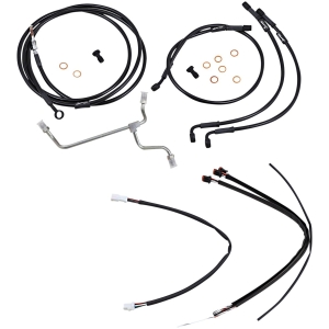 CABLE KIT 14" BLACK VINYL STAINLESS STEEL HANDLEBAR W/O ABS