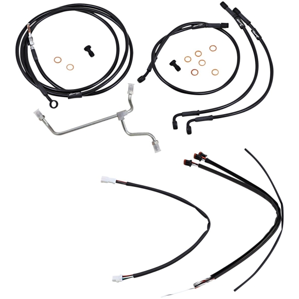 CABLE KIT 14" BLACK VINYL STAINLESS STEEL HANDLEBAR W/O ABS
