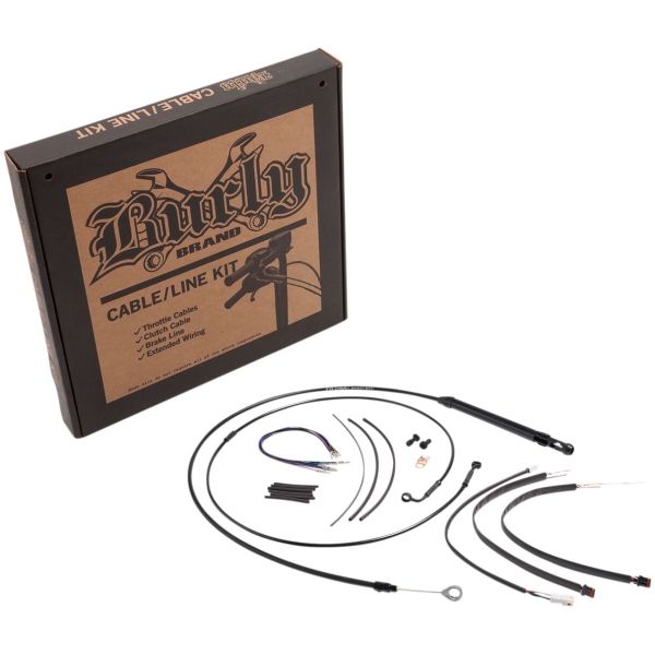 Complete Black Vinyl Handlebar Cable/Brake Line Kit For 14" Ape Hanger Handlebars - Bild 2