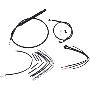 Complete Black Vinyl Handlebar Cable/Brake Line Kit For 16" Ape Hanger Handlebars