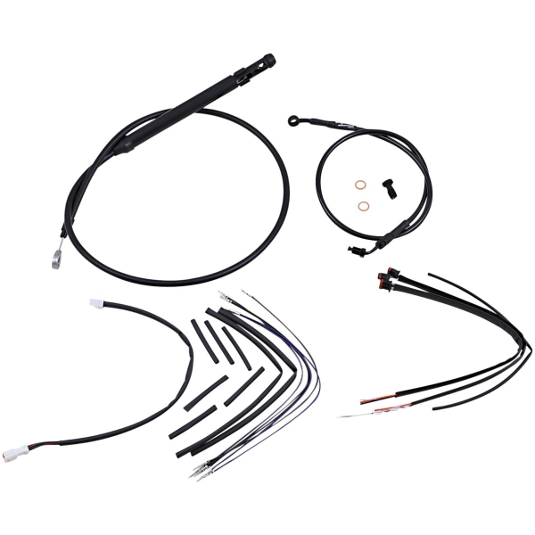 Complete Black Vinyl Handlebar Cable/Brake Line Kit For 16" Ape Hanger Handlebars