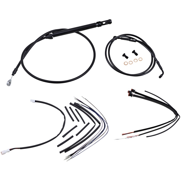 Complete Black Vinyl Handlebar Cable/Brake Line Kit For 16" Ape Hanger Handlebars
