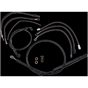 Black Vinyl Jail Bar Cable Kit For 12" Handlebars