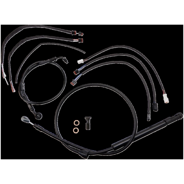 Black Vinyl Jail Bar Cable Kit For 12" Handlebars