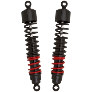 SHOCKS 13-1/2" STILETTO BLACK W/RED & BLACK SPRINGS