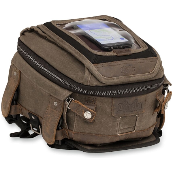 TANK BAG DARK OAK WAXED CANVAS