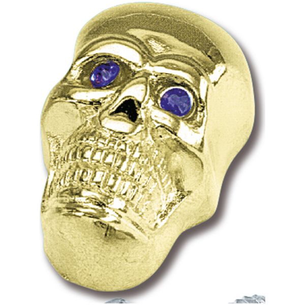 BAD BONES STUDDED SKULLS GZP Skull krommet Large gold blue eyes