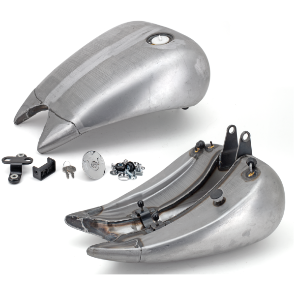 ONE PIECE 4" STRETCHED STEEL SMOOTH TOP GAS TANK FOR SOFTAILS GZP 4" Str Soft gastank 1pc flu sm top