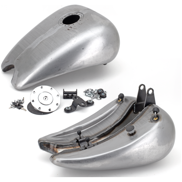 ONE PIECE STRETCHED SMOOTH TOP STEEL GAS TANK FOR SOFTAIL MODELS GZP One pce Str gastank FXST w/aero cap